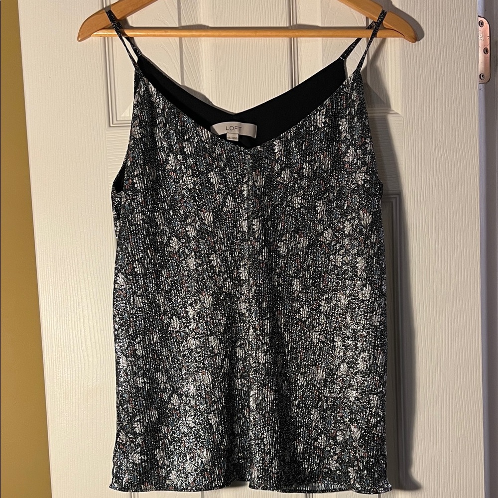 LOFT Black and White Patterned Camisole